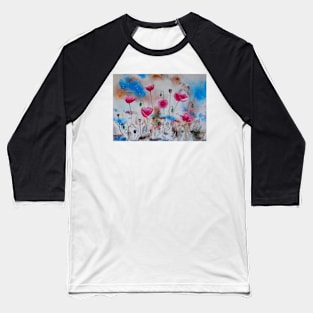 Poppies in the Field Baseball T-Shirt